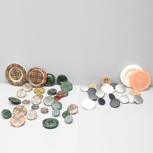 Customised Printing of metal coated garment buttons