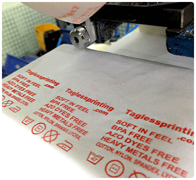 Tagless printing of neck labels by Tampoprint pad printing machines