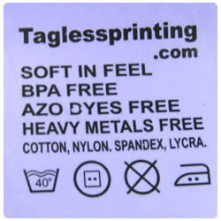 One color printing of neck label