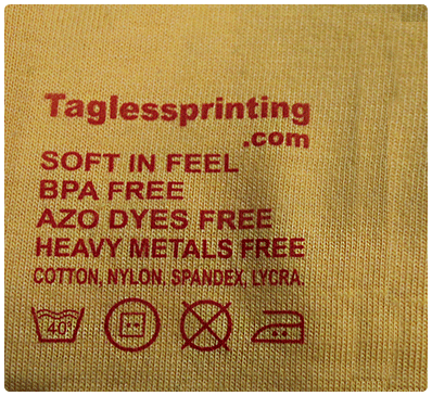 Direct on fabric printing of neck labels