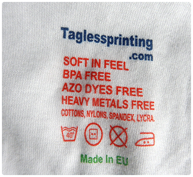 3 color printing of neck label tags direct on innerwear