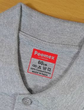 tagless printing  poomex on cotton T-shirts  |cotton t-shirt neck label printing |textile pad printing on cotton fabric